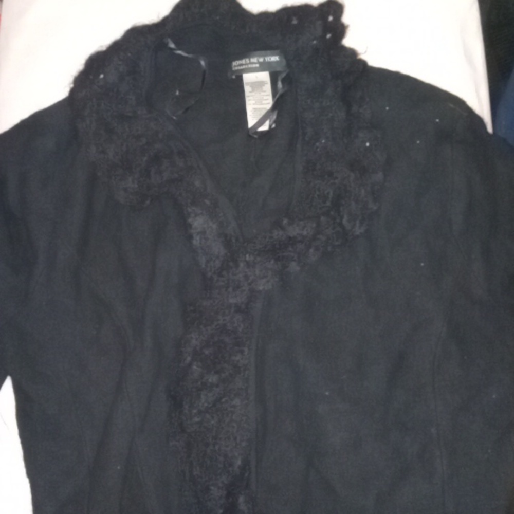 Women's black wool sweater cardigan